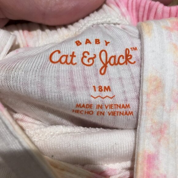Cat & Jack Baby Girls Tie Dyed Romper adjustable straps 18 months - Picture 3 of 4
